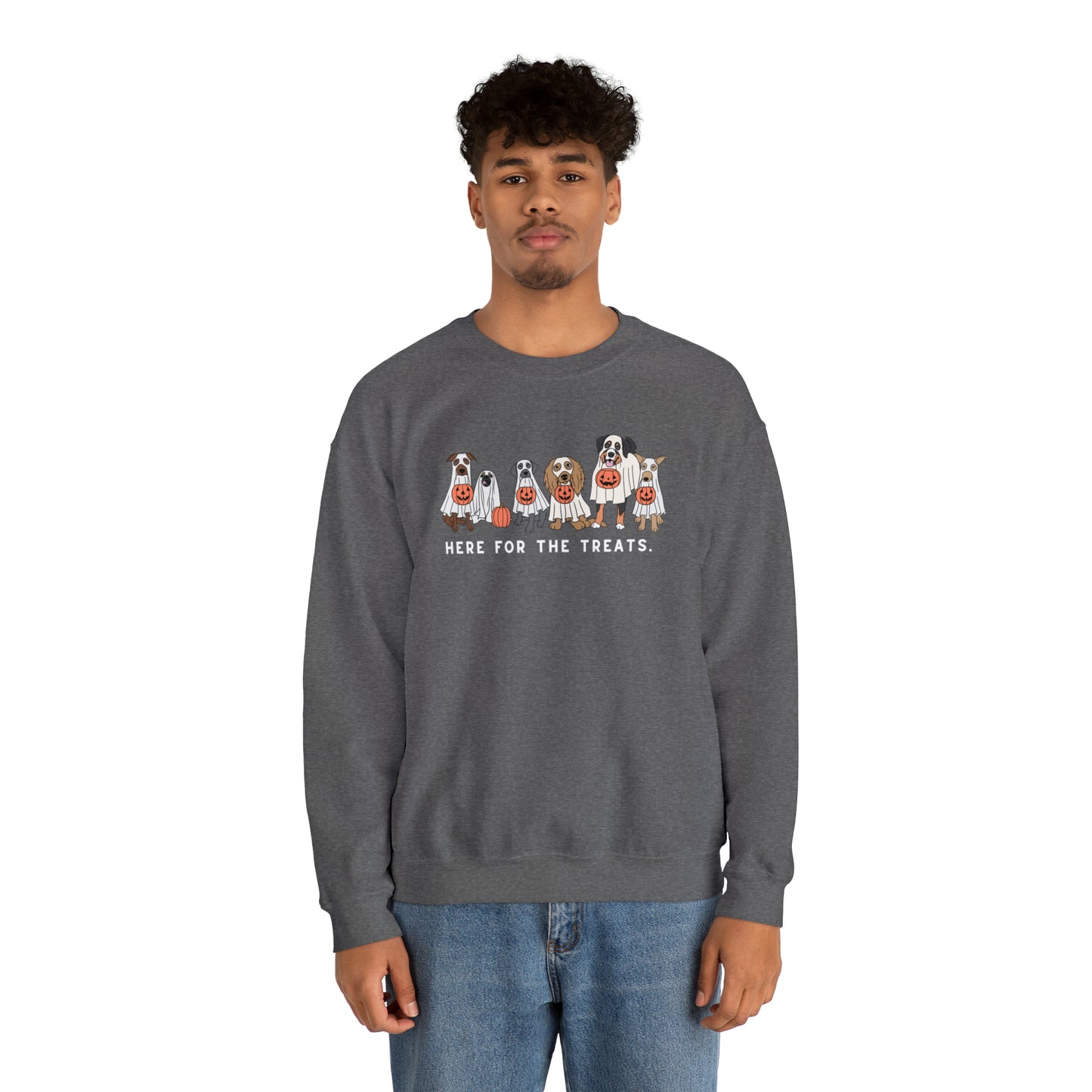 Halloween | Dog Ghost Treats | Unisex Crewneck Sweatshirt