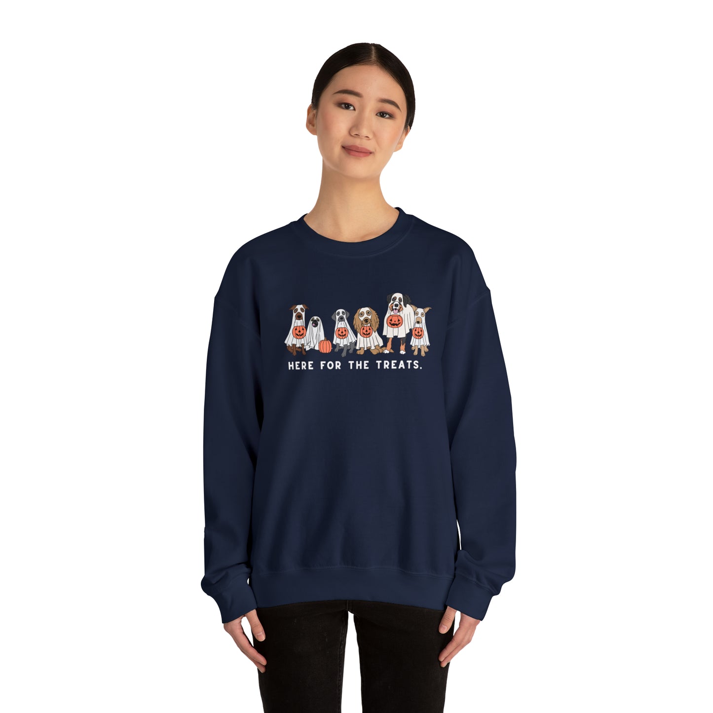 Halloween | Dog Ghost Treats | Unisex Crewneck Sweatshirt