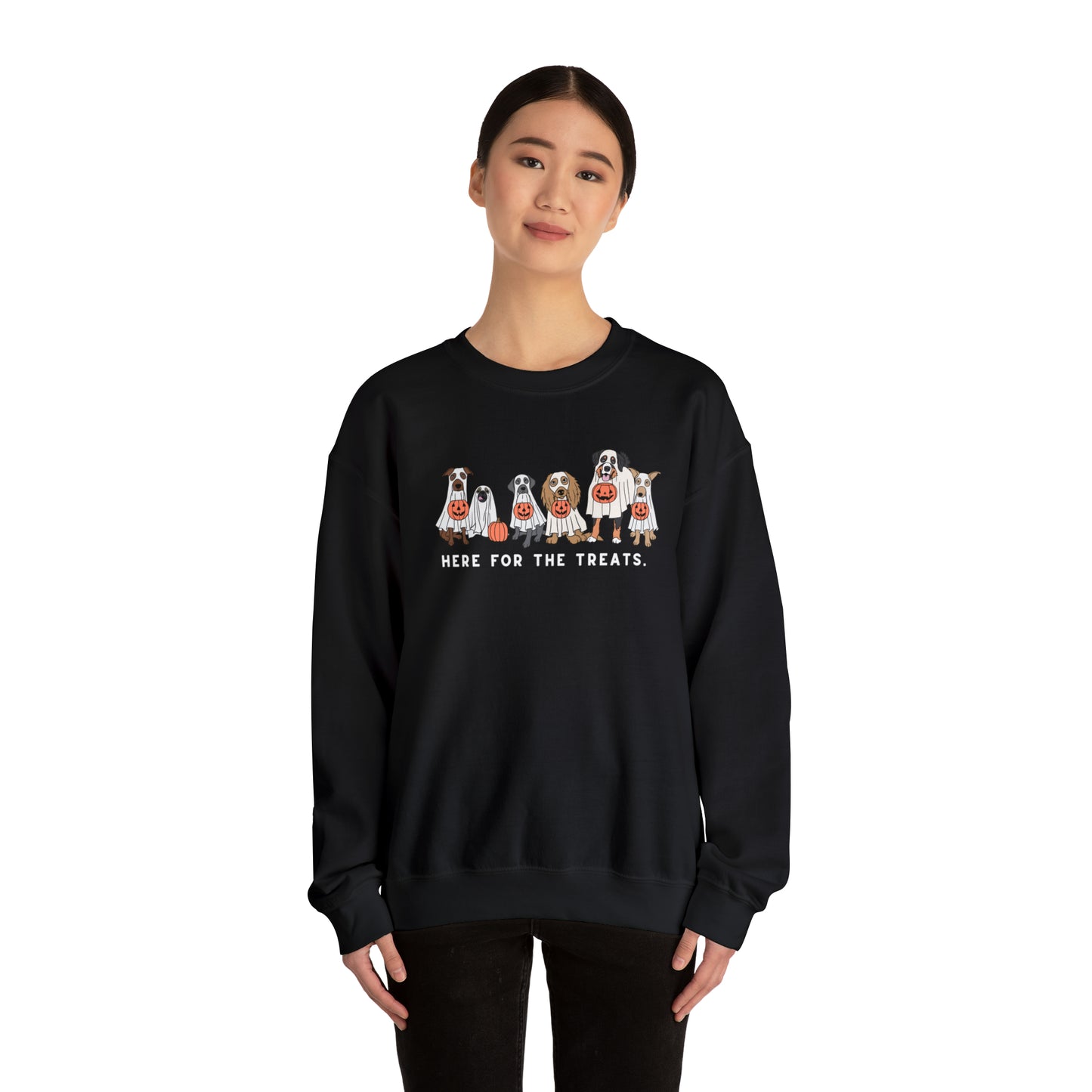 Halloween | Dog Ghost Treats | Unisex Crewneck Sweatshirt