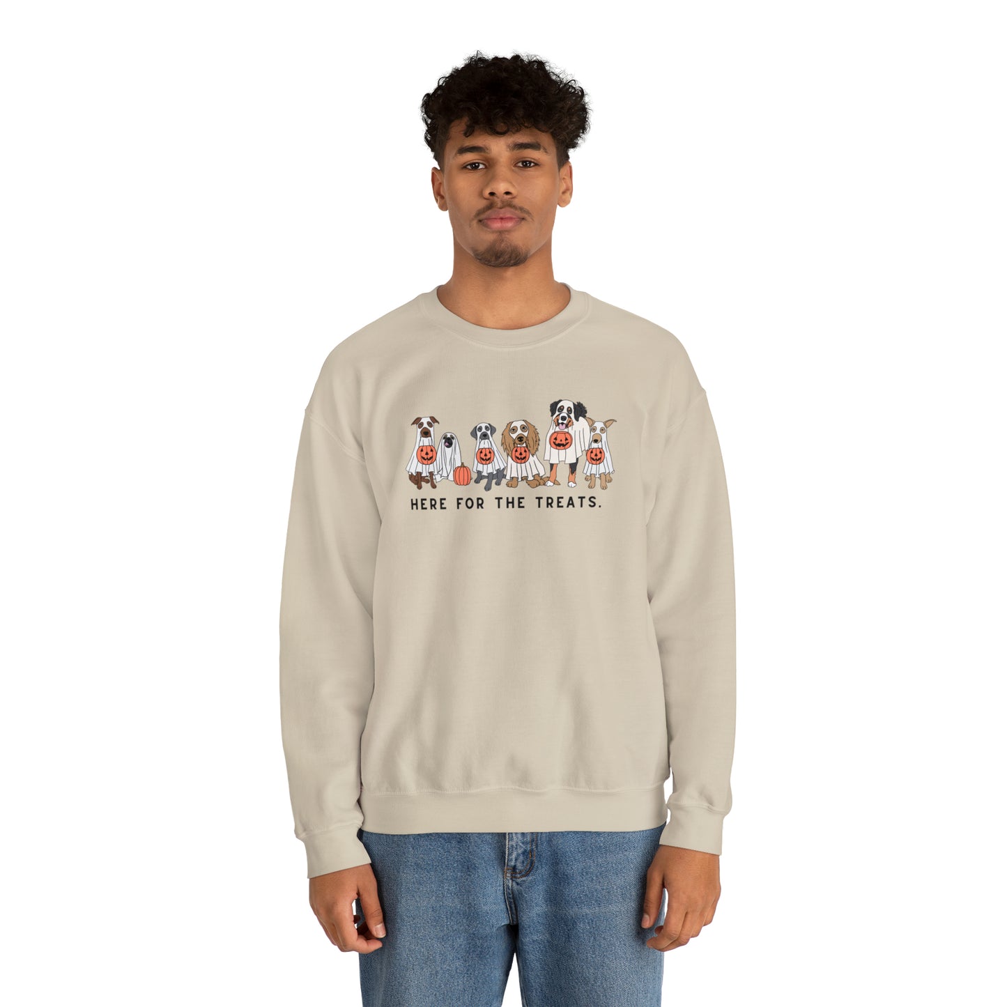 Halloween | Dog Ghost Treats | Unisex Crewneck Sweatshirt