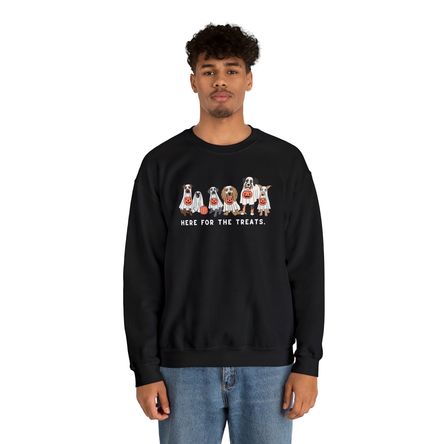 Halloween | Dog Ghost Treats | Unisex Crewneck Sweatshirt