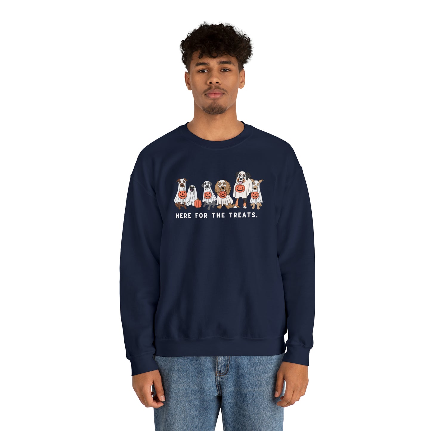 Halloween | Dog Ghost Treats | Unisex Crewneck Sweatshirt