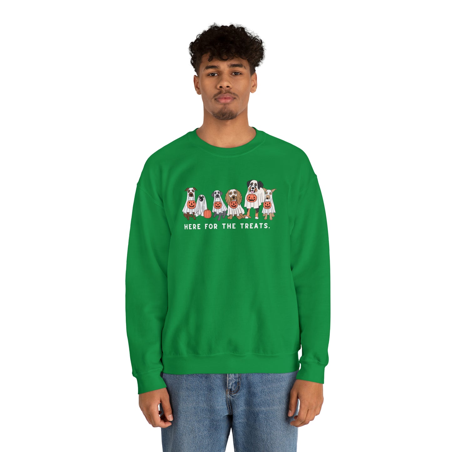 Halloween | Dog Ghost Treats | Unisex Crewneck Sweatshirt