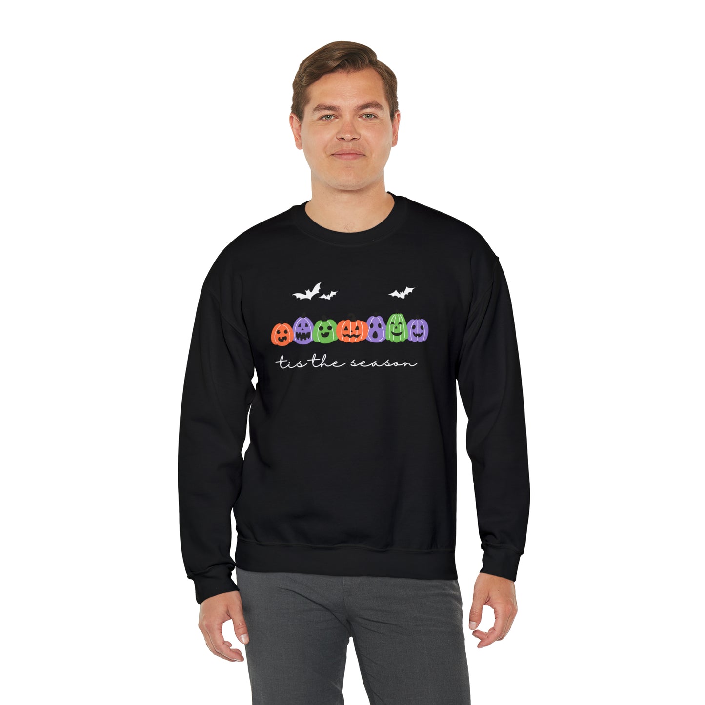 Halloween | Purple Green Pumpkin Patch | Unisex Crewneck Sweatshirt