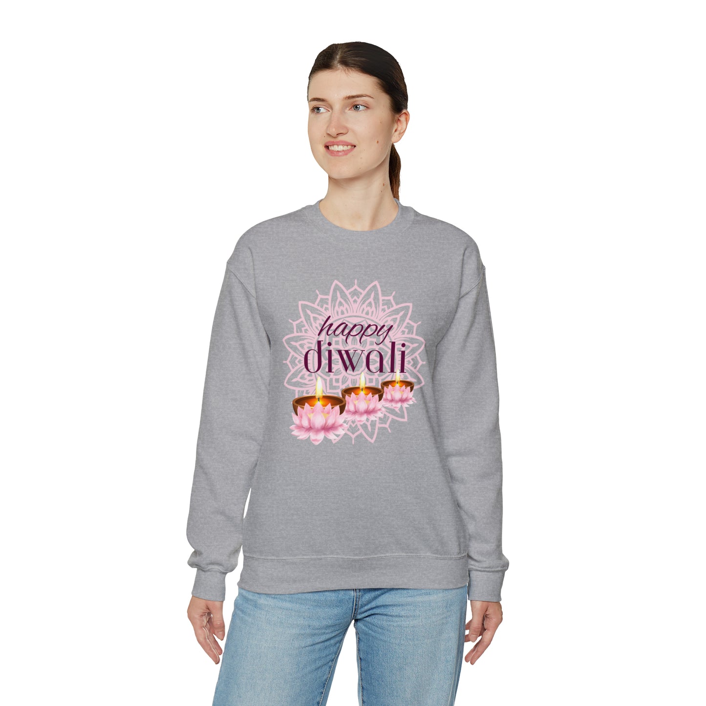 Diwali | Lotus Lights | Unisex Crewneck Sweatshirt