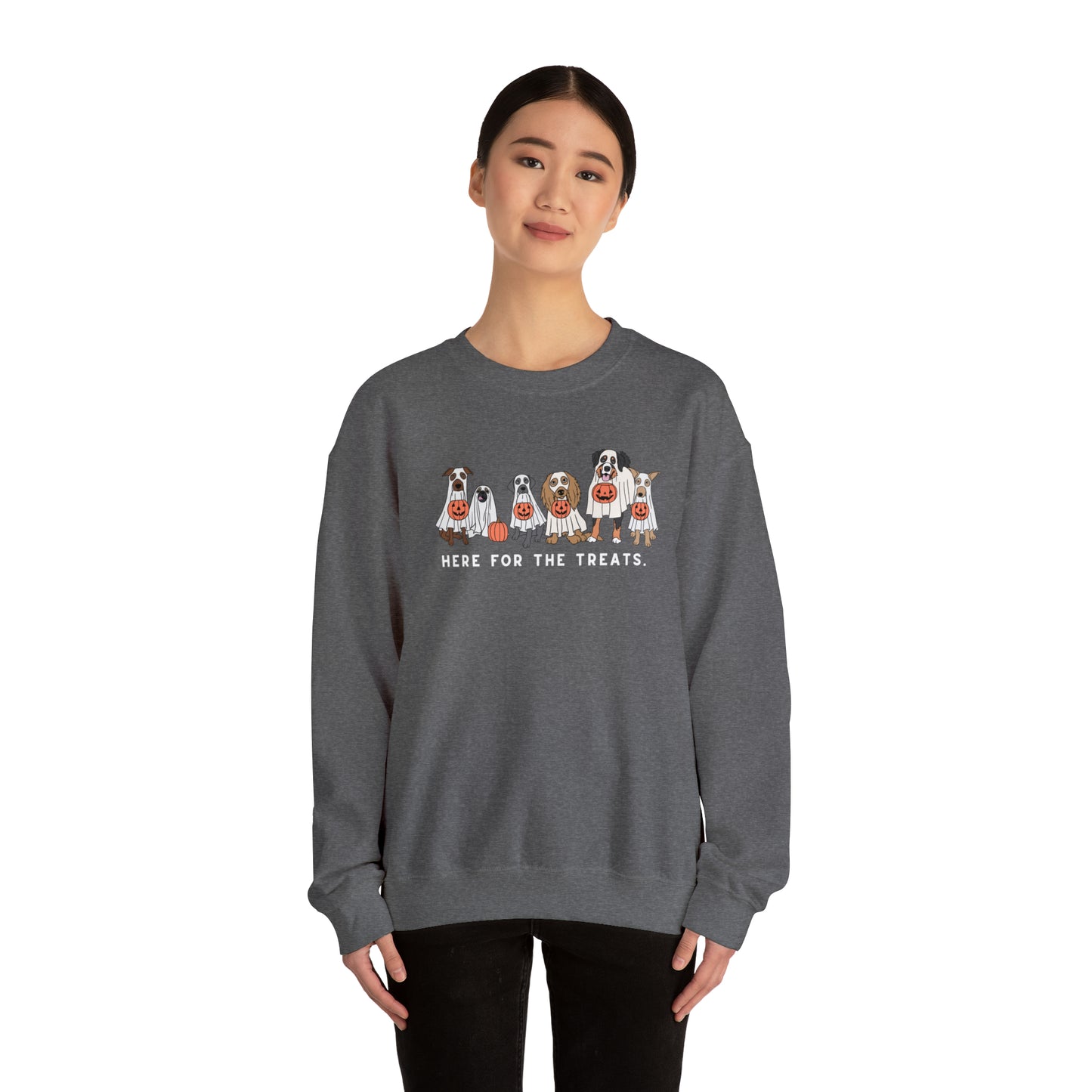 Halloween | Dog Ghost Treats | Unisex Crewneck Sweatshirt