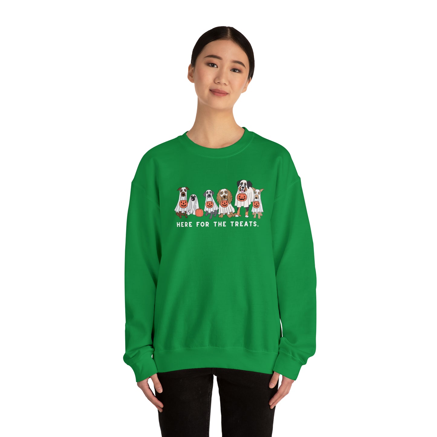 Halloween | Dog Ghost Treats | Unisex Crewneck Sweatshirt