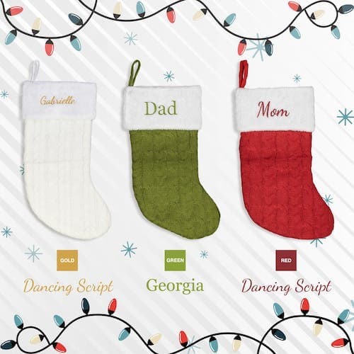 CHRISTMAS | Cable Knit Stockings | Personalized Embroidery