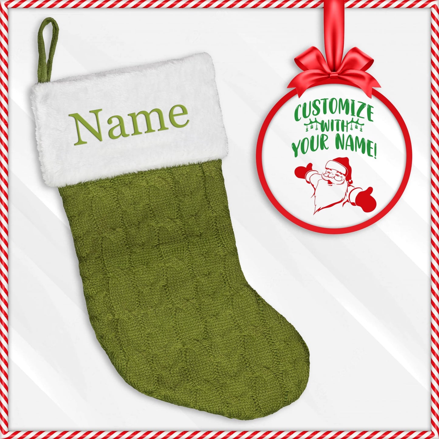 CHRISTMAS | Cable Knit Stockings | Personalized Embroidery