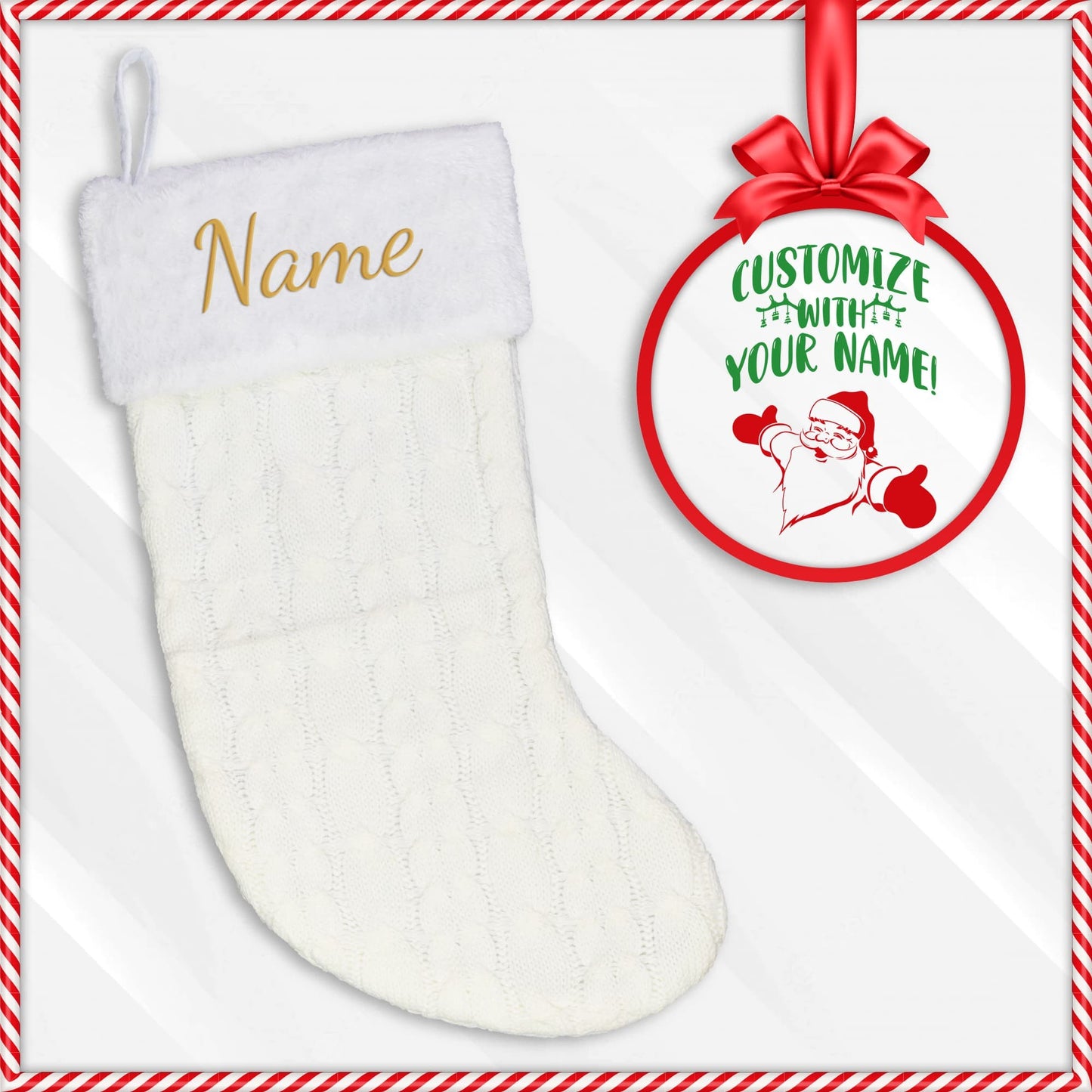 CHRISTMAS | Cable Knit Stockings | Personalized Embroidery
