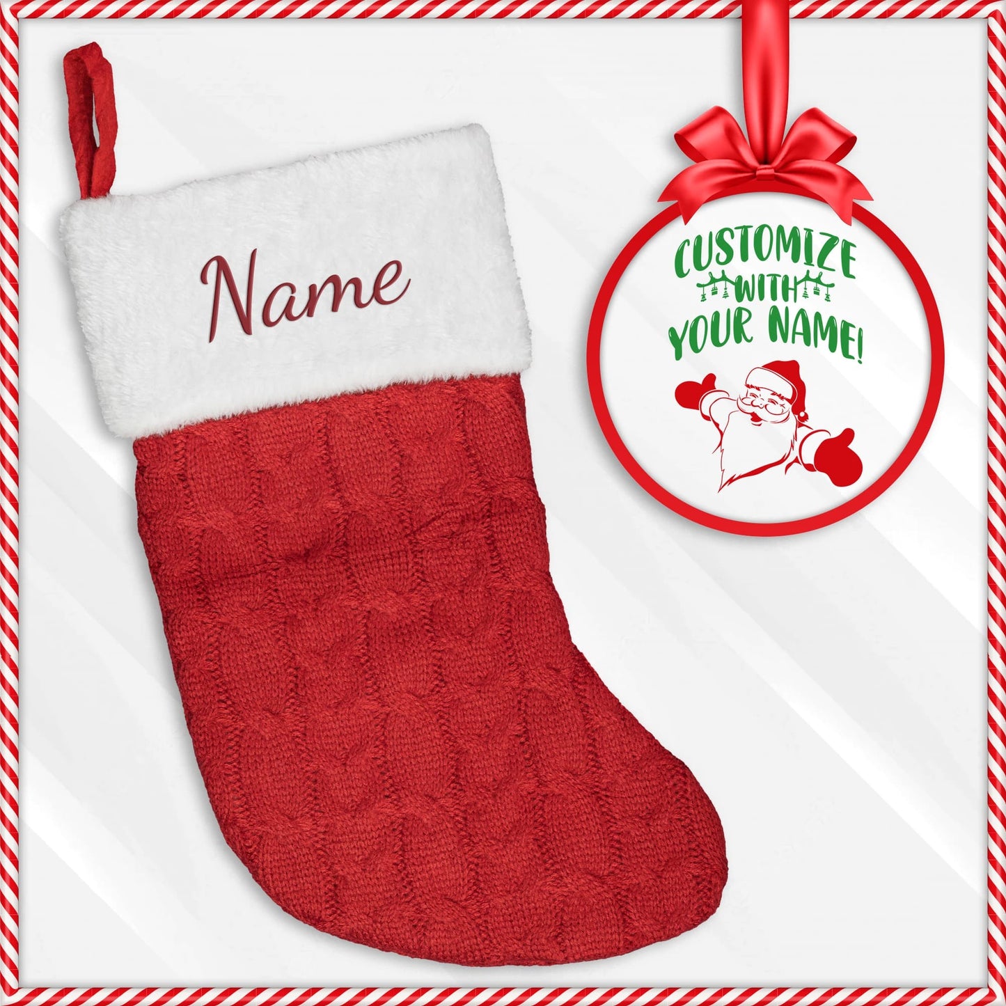 CHRISTMAS | Cable Knit Stockings | Personalized Embroidery