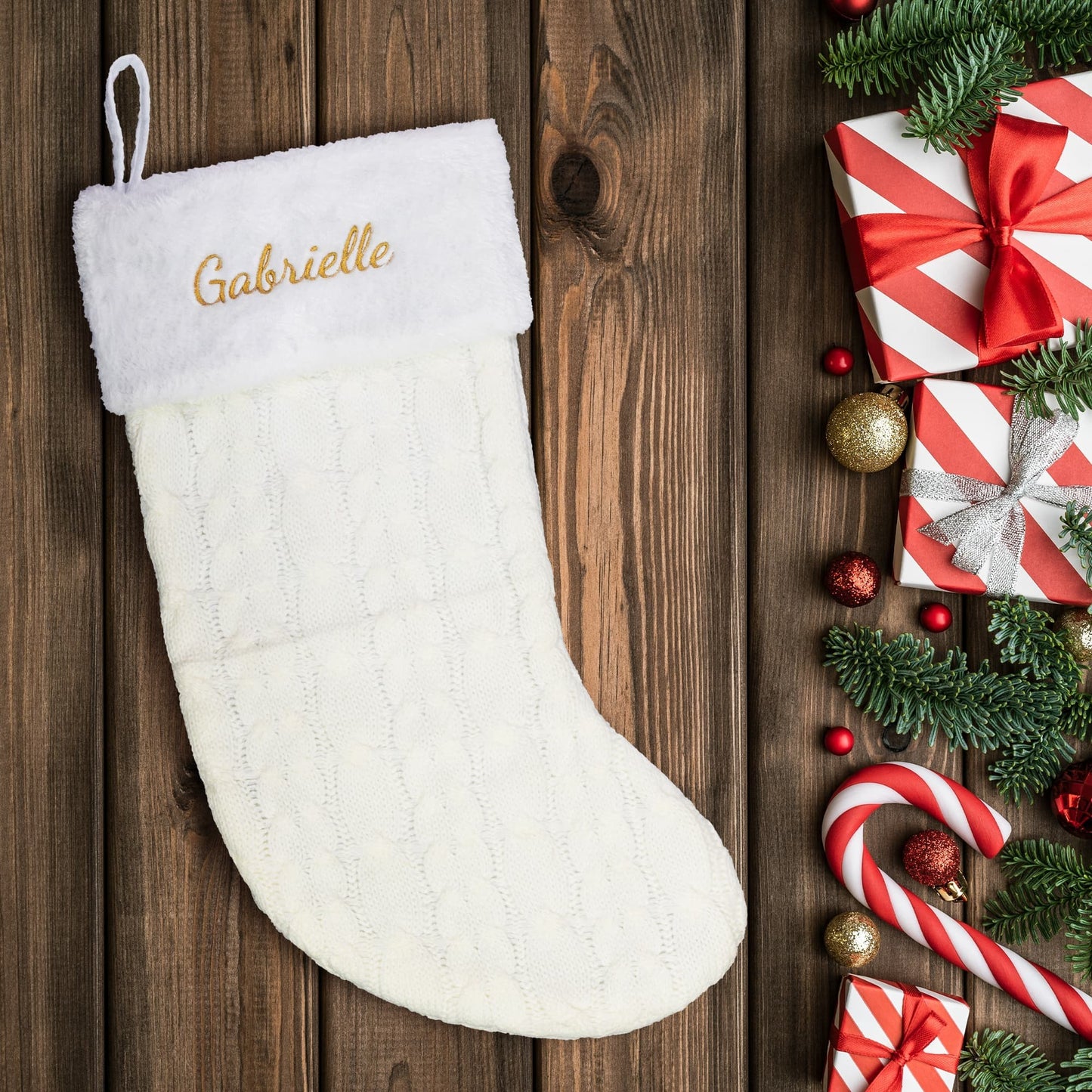 CHRISTMAS | Cable Knit Stockings | Personalized Embroidery