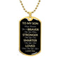 SON | Dog Tag Necklace | Braver Stronger Smarter WY