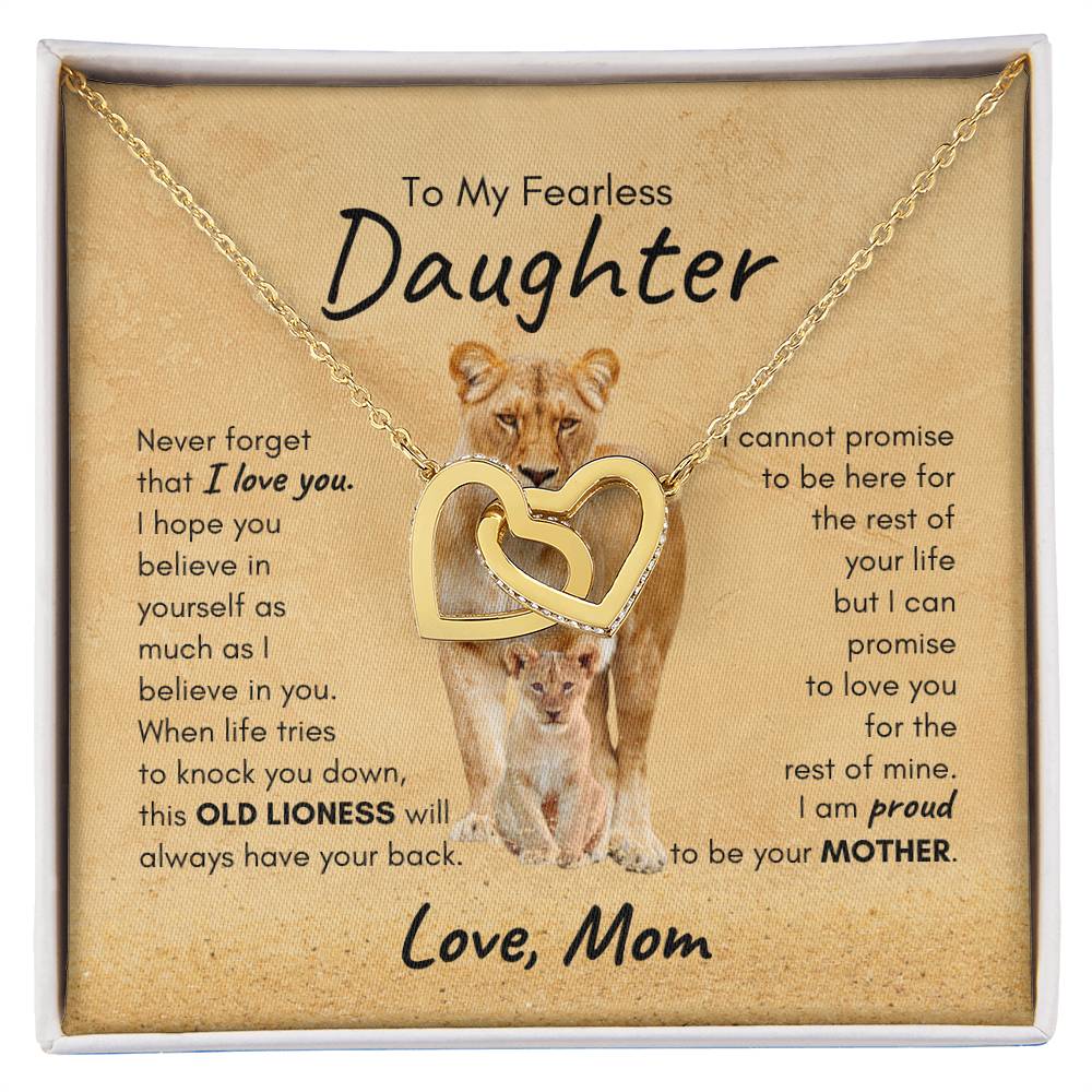 DAUGHTER | Interlocking Hearts Necklace | Old Lioness Mom