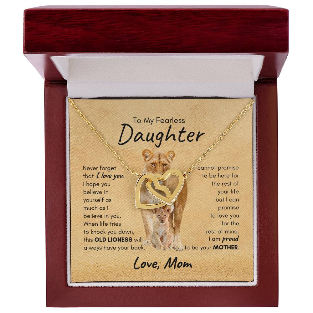 DAUGHTER | Interlocking Hearts Necklace | Old Lioness Mom