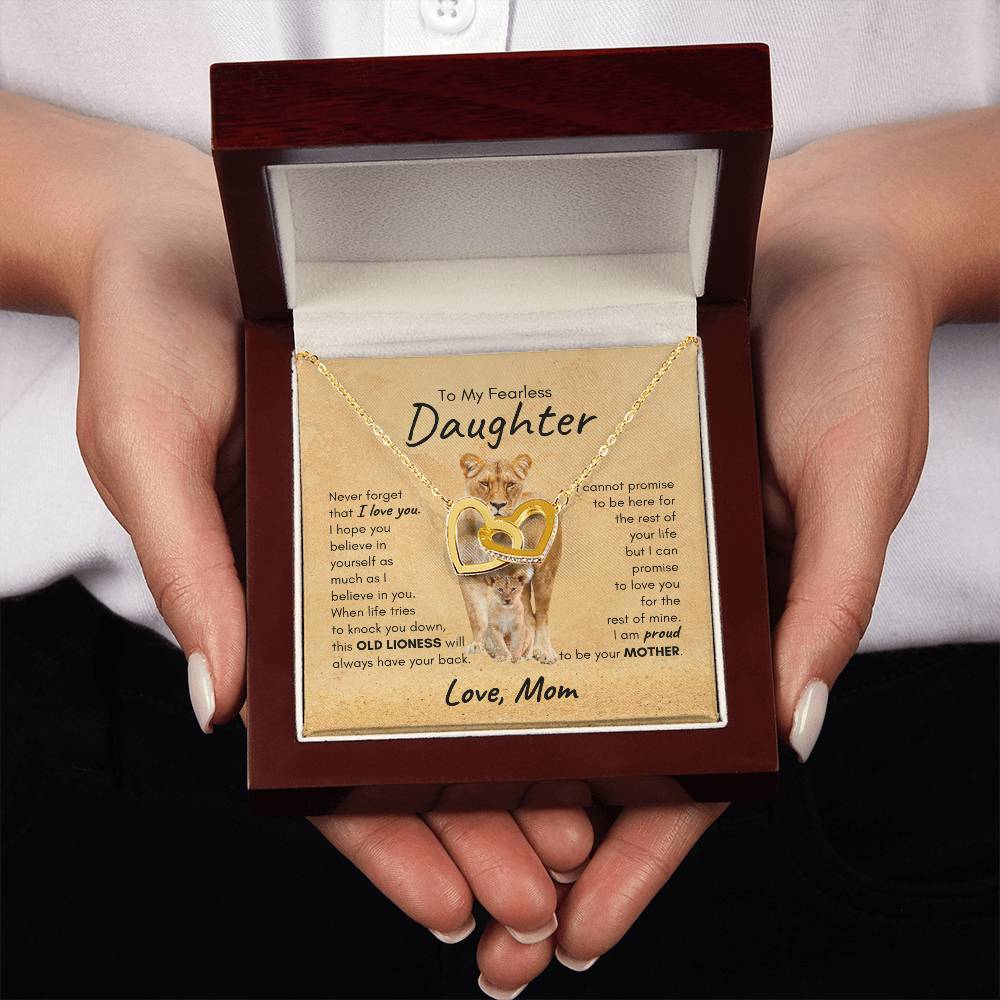 DAUGHTER | Interlocking Hearts Necklace | Old Lioness Mom