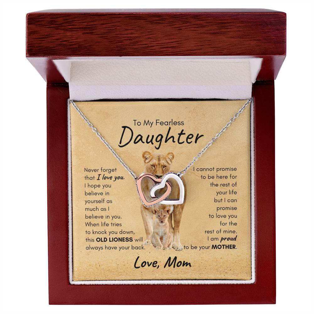 DAUGHTER | Interlocking Hearts Necklace | Old Lioness Mom