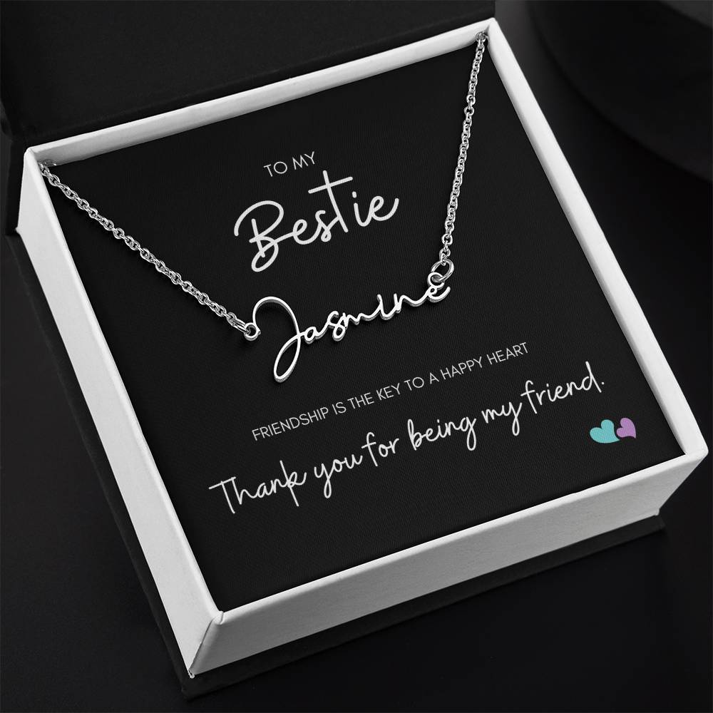 BE | Signature Name Necklace | Happy Heart