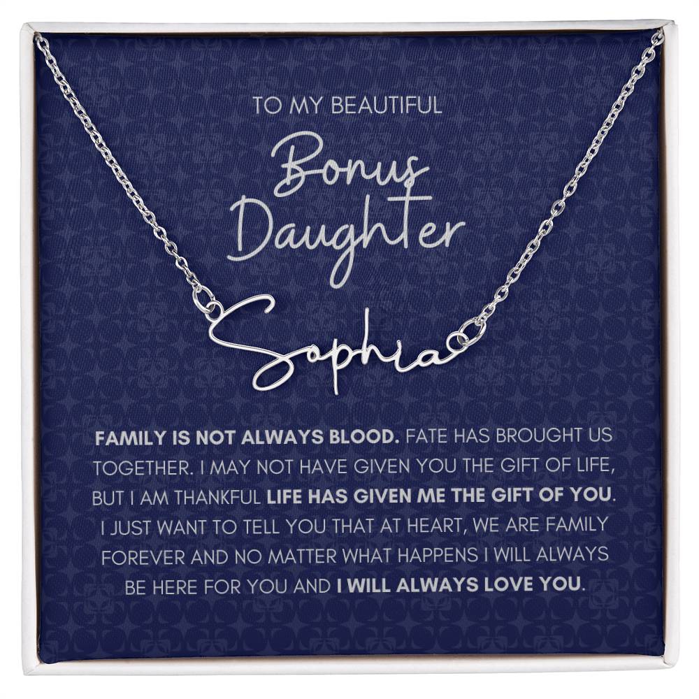 BONUS DAUGHTER | Signature Name Necklace | Always Love You