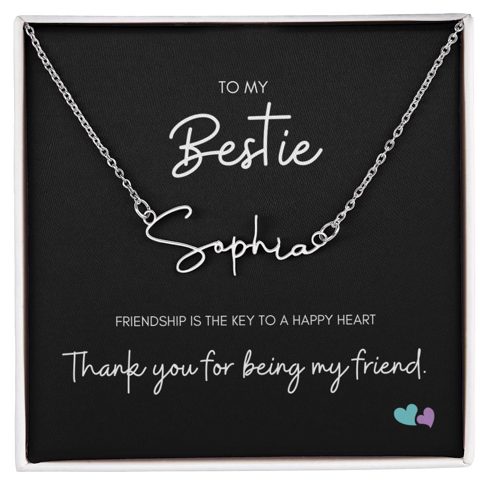 BE | Signature Name Necklace | Happy Heart