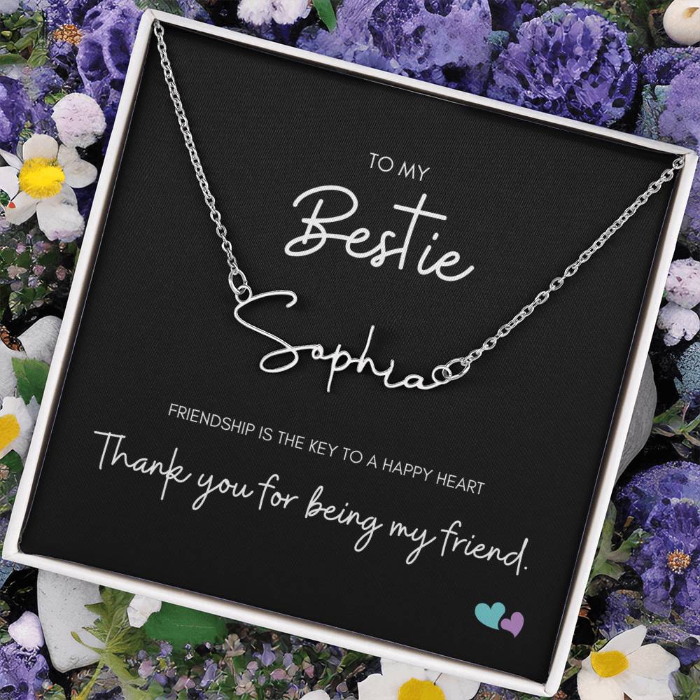 BE | Signature Name Necklace | Happy Heart