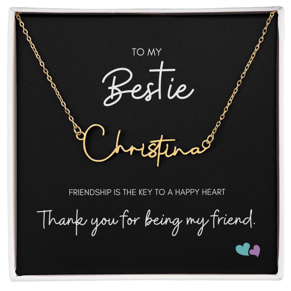 BE | Signature Name Necklace | Happy Heart