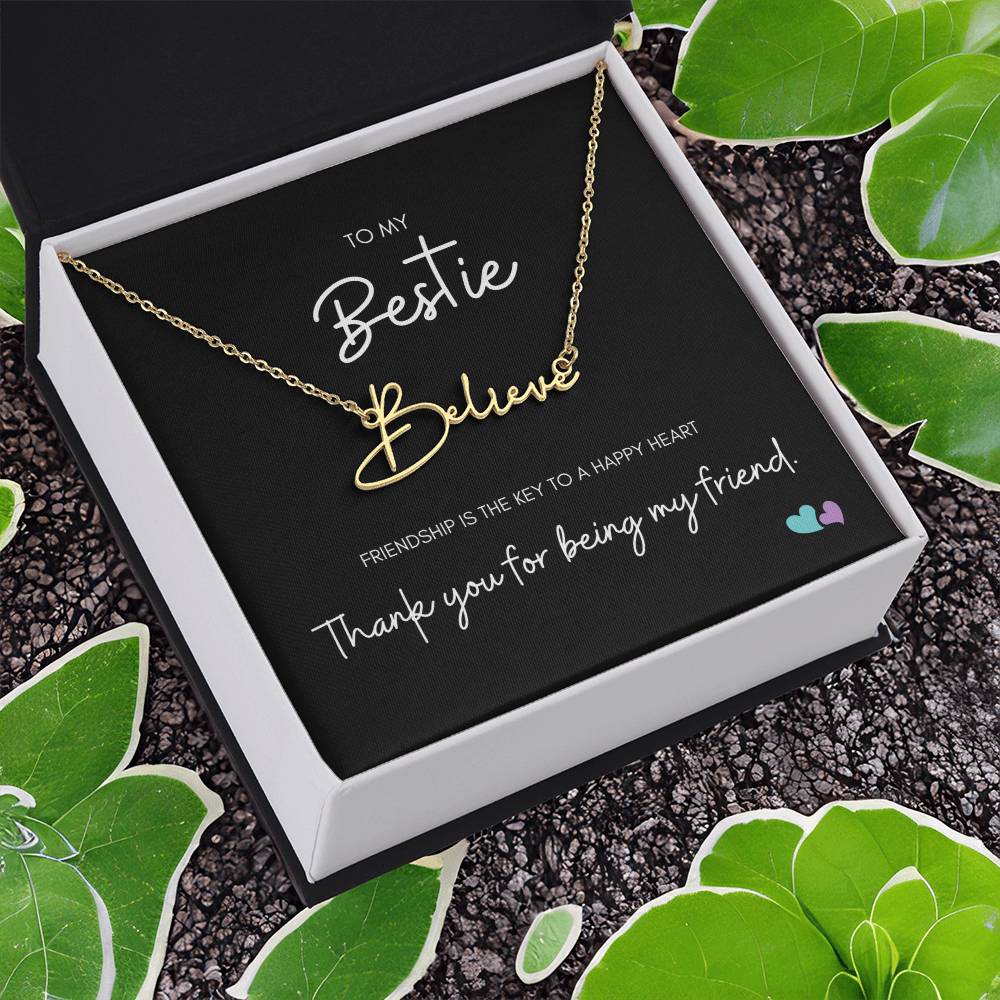 BE | Signature Name Necklace | Happy Heart