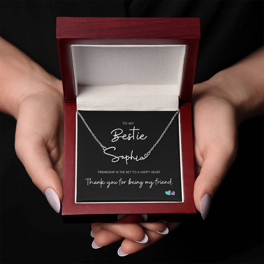 BE | Signature Name Necklace | Happy Heart