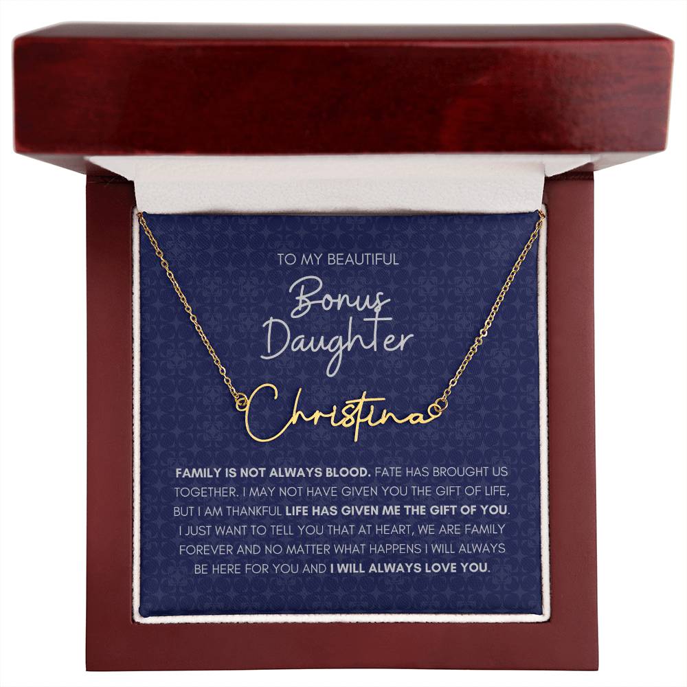 BONUS DAUGHTER | Signature Name Necklace | Always Love You