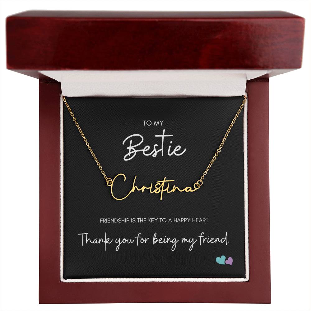 BE | Signature Name Necklace | Happy Heart
