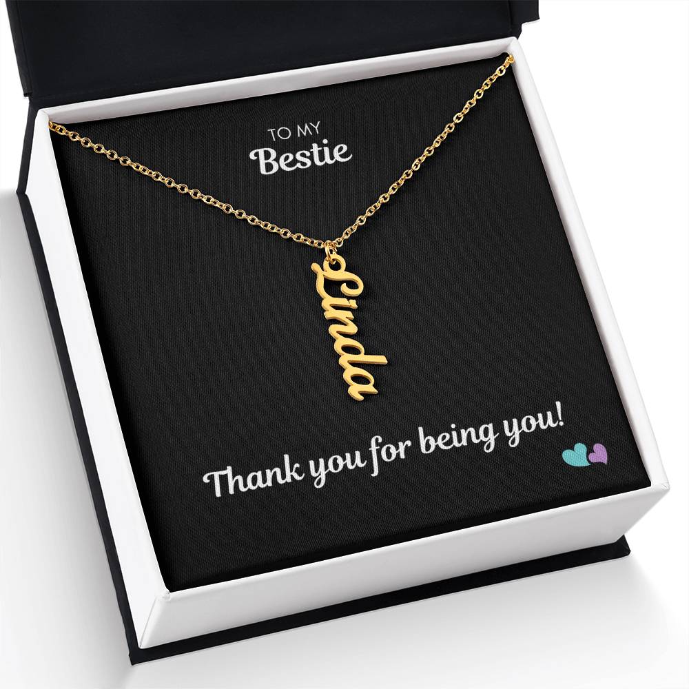 BE | Vertical Name Necklace | Being You