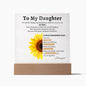 DAUGHTER | Acrylic Square Plaque | Sunflower Braver Stronger