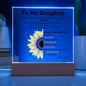 DAUGHTER | Acrylic Square Plaque | Sunflower Braver Stronger