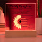 DAUGHTER | Acrylic Square Plaque | Sunflower Braver Stronger