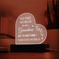 GRANDMA | Acrylic Night Light Heart LED | Your Are The World